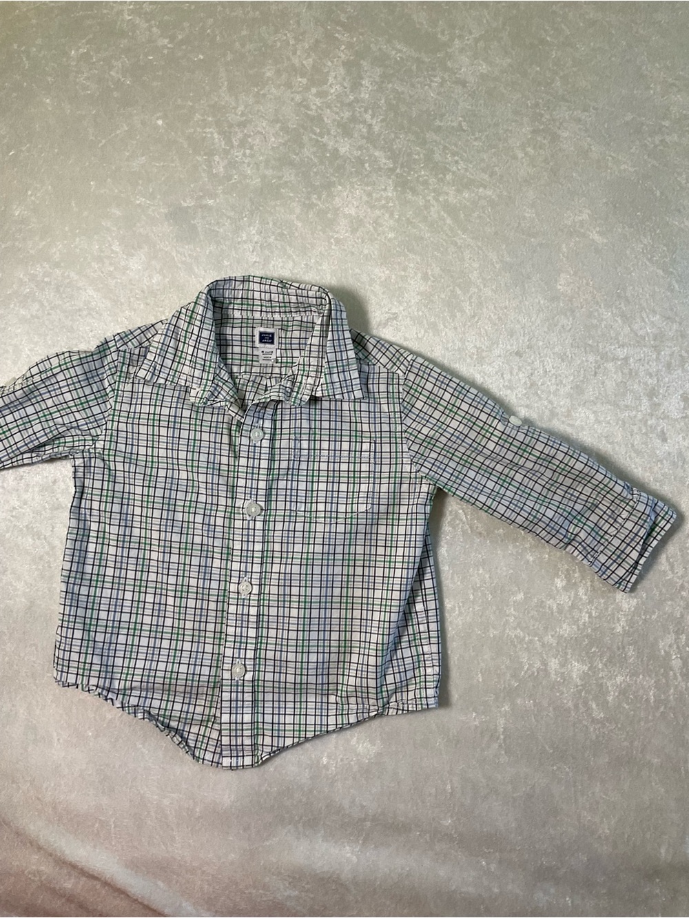 Janie and Jack Boys Plaid Button-Down Shirt - Green & Blue